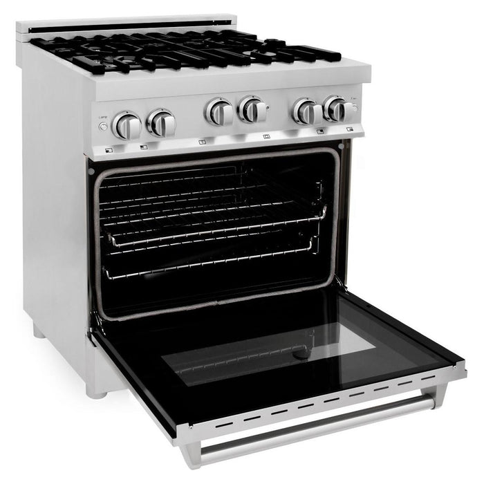 ZLINE Kitchen Appliance Packages ZLINE 30 in. Stainless Steel Gas Range, Modern Over The Range Microwave and Dishwasher Kitchen Appliance Package 3KP-RGOTR30-DW