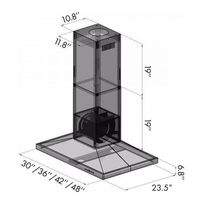 ZLINE 30 in. Stainless Steel Island Range Hood, GL2i-30