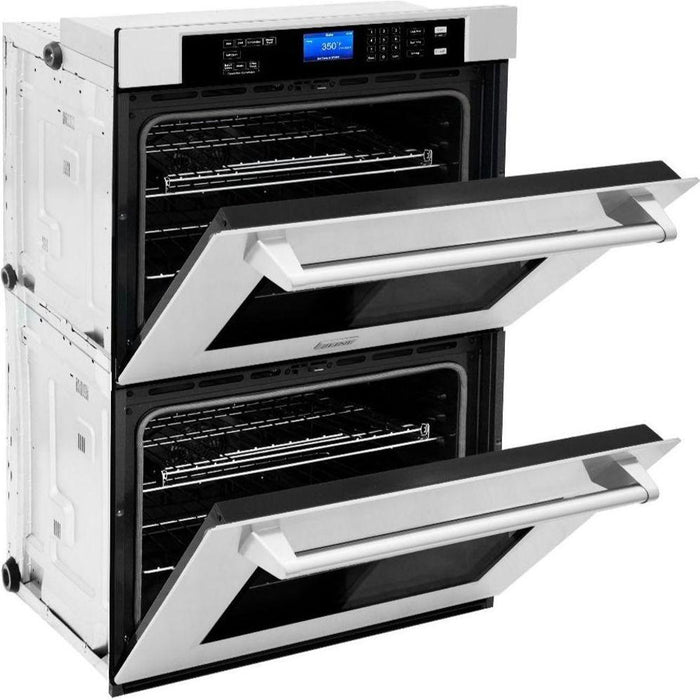 ZLINE Kitchen Appliance Packages ZLINE 30 in. Stainless Steel Rangetop and 30 in. Double Wall Oven Kitchen Appliance Package 2KP-RTAWD30