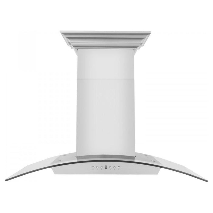 ZLINE 30 in. Stainless Steel Wall Range Hood with Built-in CrownSound Bluetooth Speakers KZCRN-BT-30