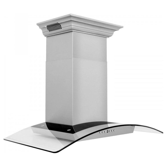 ZLINE 30 in. Stainless Steel Wall Range Hood with Built-in CrownSound Bluetooth Speakers KZCRN-BT-30