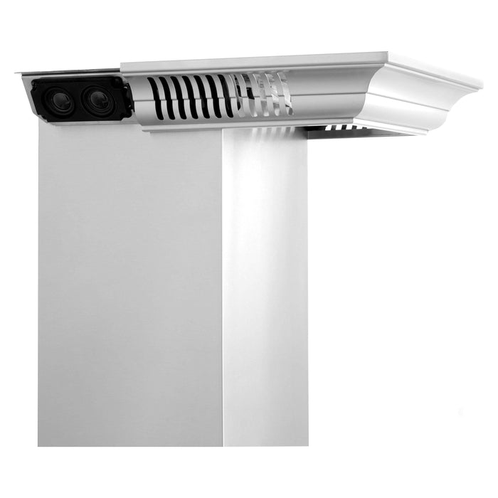 ZLINE 30 in. Wall Mount Range Hood In Stainless Steel with Built-in CrownSound Bluetooth Speakers KF1CRN-BT-30