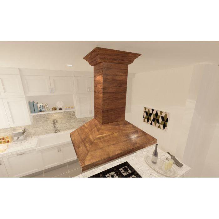 ZLINE 30 in. Wooden Island Range Hood with Crown Molding KBiRR-30