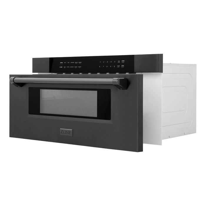 ZLINE Microwaves ZLINE 30 Inch 1.2 cu. ft. Built-In Microwave Drawer In Black Stainless Steel, MWD-30-BS