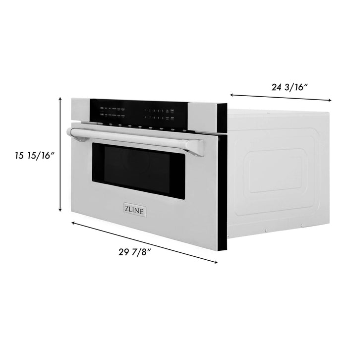 ZLINE 30 Inch 1.2 cu. ft. Built-In Microwave Drawer In Stainless Steel, MWD-30