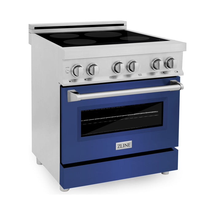 ZLINE 30 Inch 4.0 cu. ft. Induction Range with a 4 Element Stove and Electric Oven in Blue Matte, RAIND-BM-30