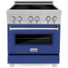 ZLINE 30-Inch 4.0 cu. ft. Induction Range with a 4 Element Stove and Electric Oven in DuraSnow Stainless Steel with Blue Matte Door (RAINDS-BM-30)