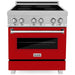 ZLINE 30-Inch 4.0 cu. ft. Induction Range with a 4 Element Stove and Electric Oven in DuraSnow Stainless Steel with Red Gloss Door (RAINDS-RG-30)