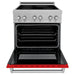 ZLINE 30-Inch 4.0 cu. ft. Induction Range with a 4 Element Stove and Electric Oven in DuraSnow Stainless Steel with Red Matte Door (RAINDS-RM-30)