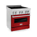 ZLINE 30 Inch 4.0 cu. ft. Induction Range with a 4 Element Stove and Electric Oven in Red Gloss, RAIND-RG-30