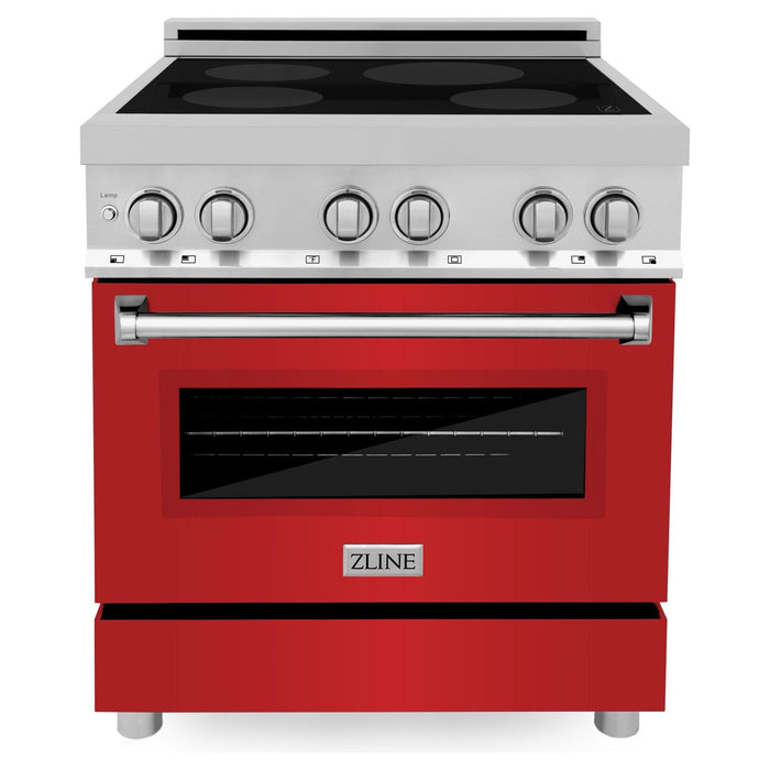 ZLINE Ranges ZLINE 30 Inch 4.0 cu. ft. Induction Range with a 4 Element Stove and Electric Oven in Red Matte, RAIND-RM-30