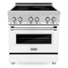 ZLINE Ranges ZLINE 30 Inch 4.0 cu. ft. Induction Range with a 4 Element Stove and Electric Oven in White Matte, RAIND-WM-30