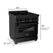 ZLINE 30 Inch 4.0 cu. ft. Induction Range with Electric Oven in Black Stainless Steel, RAIND-BS-30