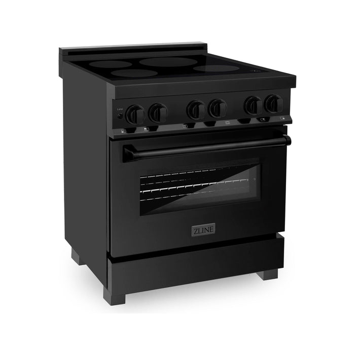 ZLINE 30 Inch 4.0 cu. ft. Induction Range with Electric Oven in Black Stainless Steel, RAIND-BS-30