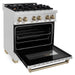 ZLINE 30 Inch Autograph Edition Dual Fuel Range In Stainless Steel with Champagne Bronze Accents RAZ-30-CB