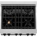 ZLINE 30 Inch Autograph Edition Gas Range in Stainless Steel with White Matte Door and Champagne Bronze Accents RGZ-WM-30-CB