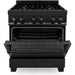 ZLINE 30-Inch Black Stainless 4.0 Cu.ft. 4 Gas Burner/Electric Oven Range With Brass Burners RAB-BR-30