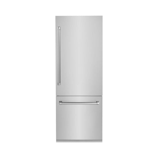 ZLINE 30-Inch Built-In 16.1 cu. ft. 2-Door Bottom Freezer Refrigerator with Internal Water and Ice Dispenser in Stainless Steel (RBIV-304-30)