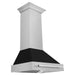 ZLINE 30 Inch DuraSnow® Stainless Steel Range Hood with Black Matte Shell, 8654SNX-BLM-30