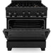 ZLINE 30-Inch Professional 4.0 Cu. Ft. Gas On Gas Range In Black Stainless Steel With Brass Burners RGB-BR-30