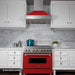 ZLINE 30-Inch Professional Dual Fuel Range In DuraSnow Stainless with Red Gloss Door RAS-RG-30