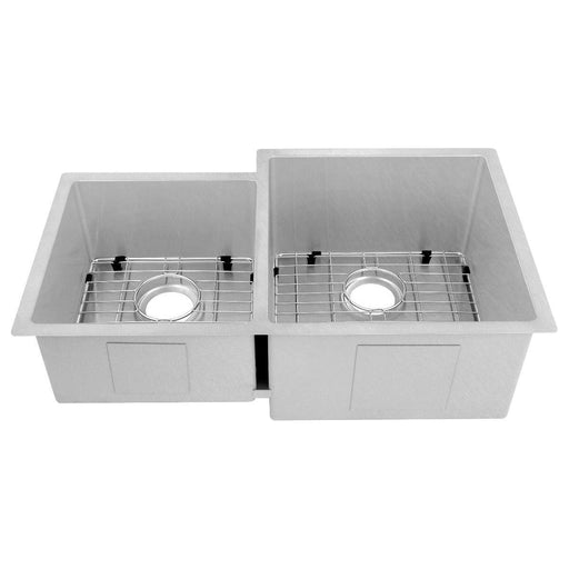 ZLINE 32 in. Jackson Undermount Double Bowl DuraSnow® Stainless Steel Kitchen Sink with Bottom Grid, SRDL-32S