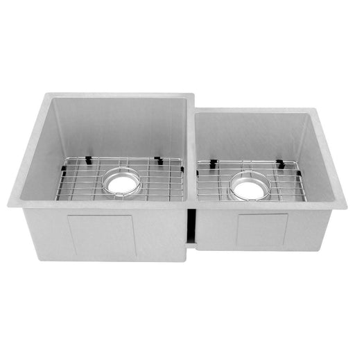 ZLINE 32 in. Jackson Undermount Double Bowl DuraSnow® Stainless Steel Kitchen Sink with Bottom Grid, SRDR-32S