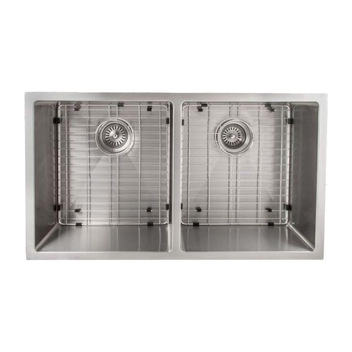 ZLINE 33 in. Anton Undermount Double Bowl Stainless Steel Kitchen Sink with Bottom Grid SR50D-33