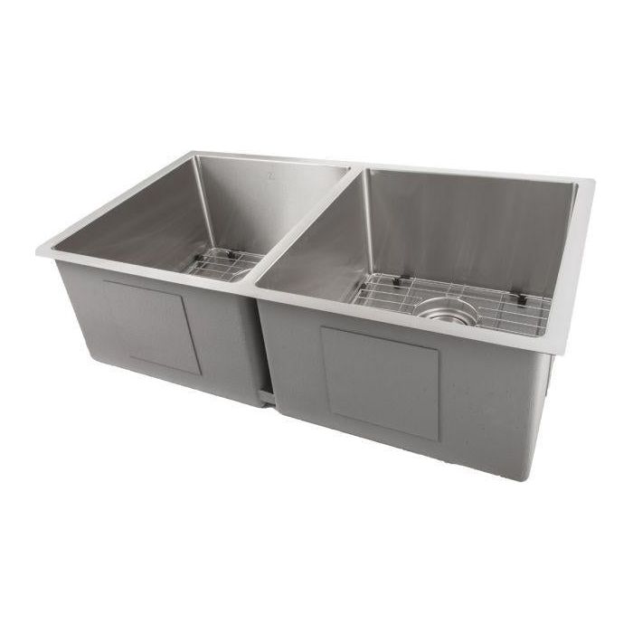 ZLINE Kitchen Sinks ZLINE 33 in. Anton Undermount Double Bowl Stainless Steel Kitchen Sink with Bottom Grid SR50D-33