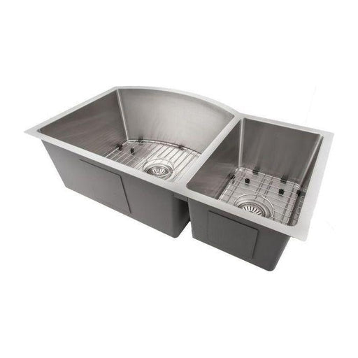 ZLINE 33 in. Cortina Undermount Double Bowl Stainless Steel Kitchen Sink with Bottom Grid SC70D-33