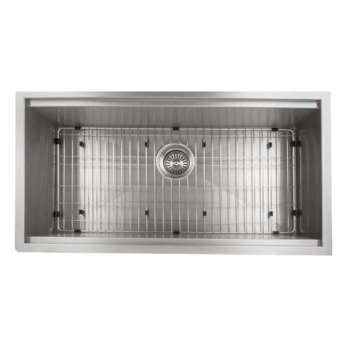 ZLINE 33 in. Garmisch Undermount Single Bowl Stainless Steel Kitchen Sink with Bottom Grid and Accessories, SLS-33