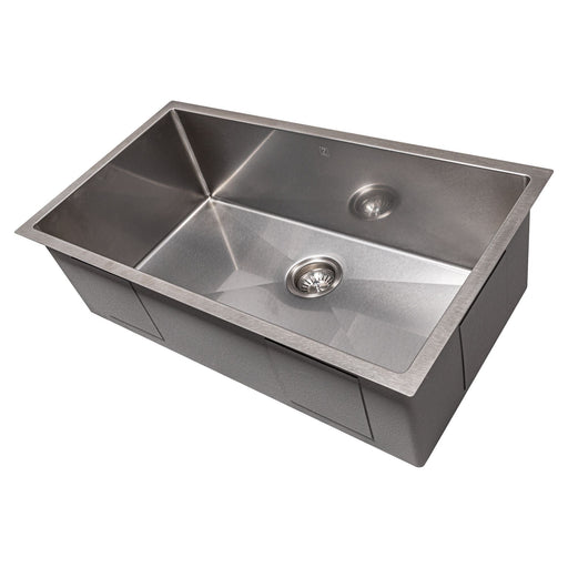 ZLINE Kitchen Sinks ZLINE 33 in. Meribel Undermount Single Bowl DuraSnow Stainless Steel Kitchen Sink with Bottom Grid SRS-33S