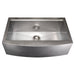 ZLINE 33 in. Moritz Farmhouse Apron Mount Single Bowl DuraSnow® Stainless Steel Kitchen Sink with Bottom Grid and Accessories, SLSAP-33S