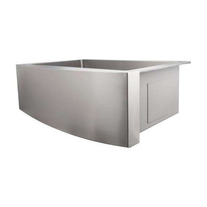 ZLINE 33 in. Vail Farmhouse Apron Mount Single Bowl Stainless Steel Kitchen Sink with Bottom Grid, SAS-33