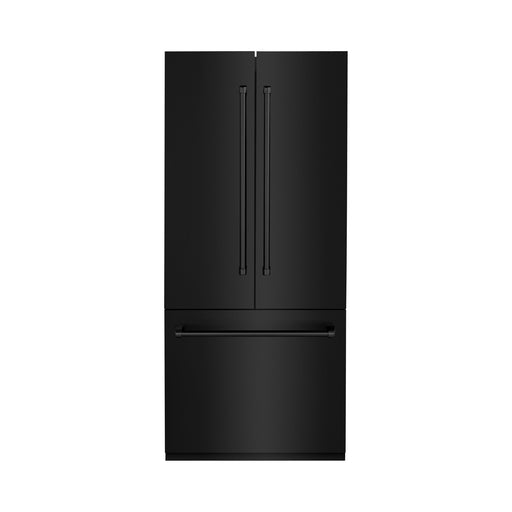 ZLINE Refrigerators ZLINE 36" 19.6 cu. ft. Built-In Refrigerator with Internal Water and Ice Dispenser in Black Stainless Steel, RBIV-BS-36