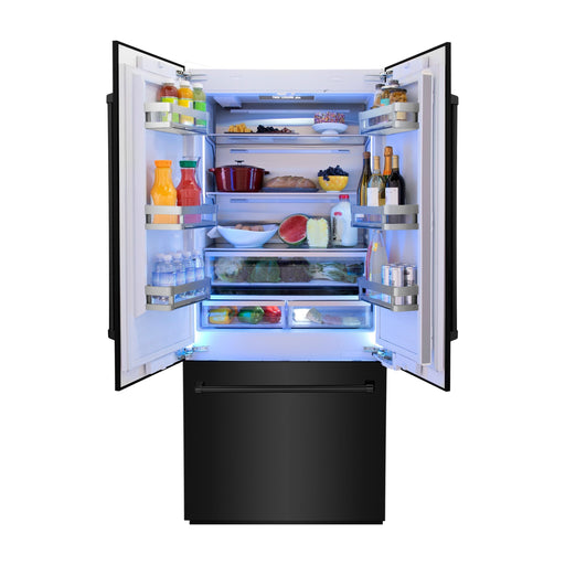 ZLINE Refrigerators ZLINE 36" 19.6 cu. ft. Built-In Refrigerator with Internal Water and Ice Dispenser in Black Stainless Steel, RBIV-BS-36