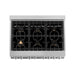 ZLINE Ranges ZLINE 36" 4.6 cu. ft. Gas Burner, Electric Oven with Griddle and Brass Burners in DuraSnow® Stainless Steel, RAS-SN-BR-GR-36