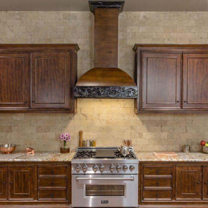 ZLINE 36" Designer Wooden Wall Mount Range Hood In Antigua and Walnut 393AR-36