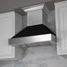 ZLINE 36" Dual Fuel Range In DuraSnow with Black Matte Door & 36" Range Hood Appliance Package 2KP-RASBLMRH36