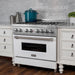 ZLINE 36" Dual Fuel Range In DuraSnow with White Matte Door & 36" Range Hood Appliance Package 2KP-RASWMRH36