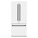 ZLINE 36 In. 19.6 cu. ft. Built-In French Door Refrigerator with Internal Water and Ice Dispenser in White Matte with Black Accents, RBIVZ-WM-36-MB