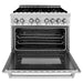 ZLINE 36 In. 4.6 cu. Ft. Gas Burner, Electric Oven with Griddle in Stainless Steel, RA-GR-36