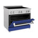 ZLINE 36 In. 4.6 cu. ft. Induction Range with a 4 Element Stove and Electric Oven in Blue Matte, RAINDS-BM-36