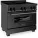 ZLINE Ranges ZLINE 36 In. 4.6 cu. ft. Induction Range with Electric Oven in Black Stainless Steel, RAIND-BS-36