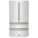 ZLINE 36 In. Autograph 22.5 cu. ft. Refrigerator with Ice Maker in Fingerprint Resistant Stainless Steel and Gold Accents, RFMZ-36-G