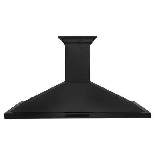 ZLINE 36 in. Black Stainless Steel Indoor Wall Range Hood with BlueTooth Crown Molding BSKBNCRN-BT-36