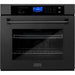 ZLINE 36 in. Black Stainless Steel Rangetop and 30 in. Single Wall Oven Kitchen Appliance Package 2KP-RTBAWS36