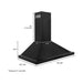 ZLINE 36 in. Convertible Vent Wall Mount Range Hood in Black Stainless Steel, BSKBN-36