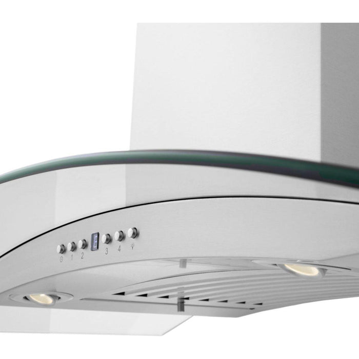 ZLINE 36 in. Convertible Vent Wall Mount Range Hood in Stainless Steel & Glass, KN4-36