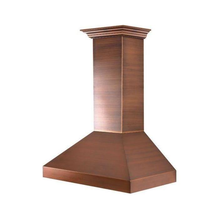 ZLINE 36 in. Copper Wall Range Hood with Crown Molding 8667C-36